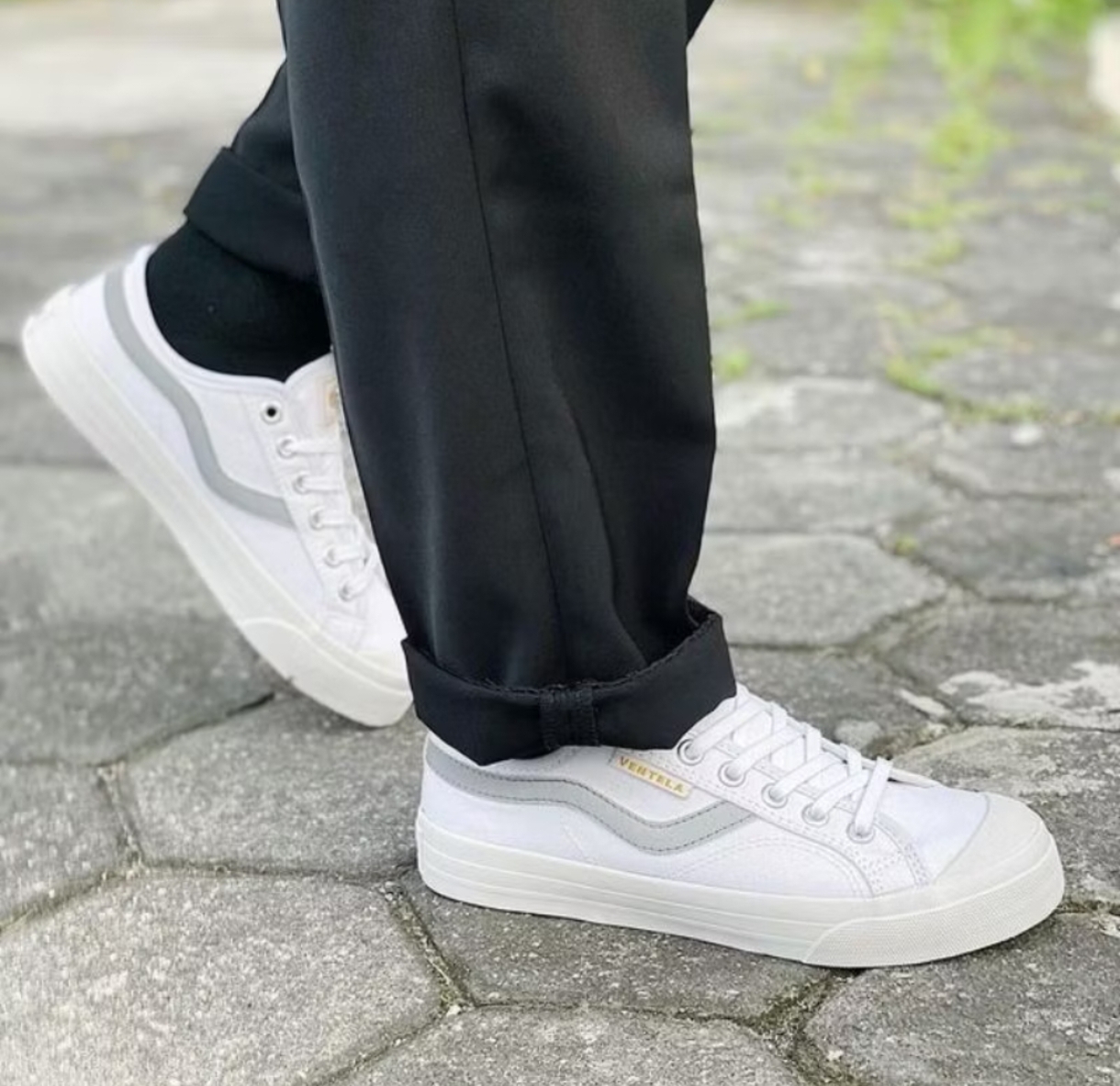 Ventela Low White original sneakers casual pria wanita warna putih